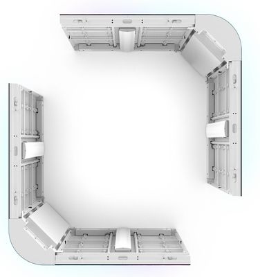 Dış 3D L şekilli Eğri Köşeler ve Sağ Köşeler Çözümü P4 P5.7mm LED Ekran Alüminyum Su geçirmez IP65 960*960mm Dış Reklam LED Ekran
