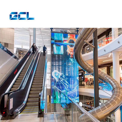 IP42 derecelendirilmiş P4mm Sabit Montaj Tanımlı Binalar İçin Şeffaf LED Ekran