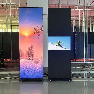 İyi bir fiyat. Alışveriş Merkezleri için Katlanabilir Tekerlekli ve P1.5mm Piksel Aralıklı 4G & WiFi Kontrollü LED Poster çevrimiçi