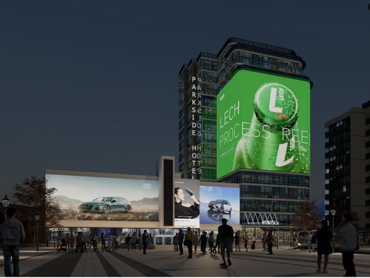 Yüksek Parlaklık Dijital Şeffaf LED Ekranı P15.6mm IP65 500*1000mm