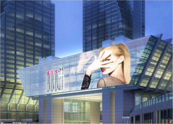 Cam Duvarlarda Tam Ekran Görünmez LED Film Ekran İçin %83'e Kadar Geçirgenlik